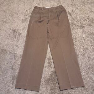 LL Bean Khaki Pants Mens 33 Brown Straight Leg Pockets Casual